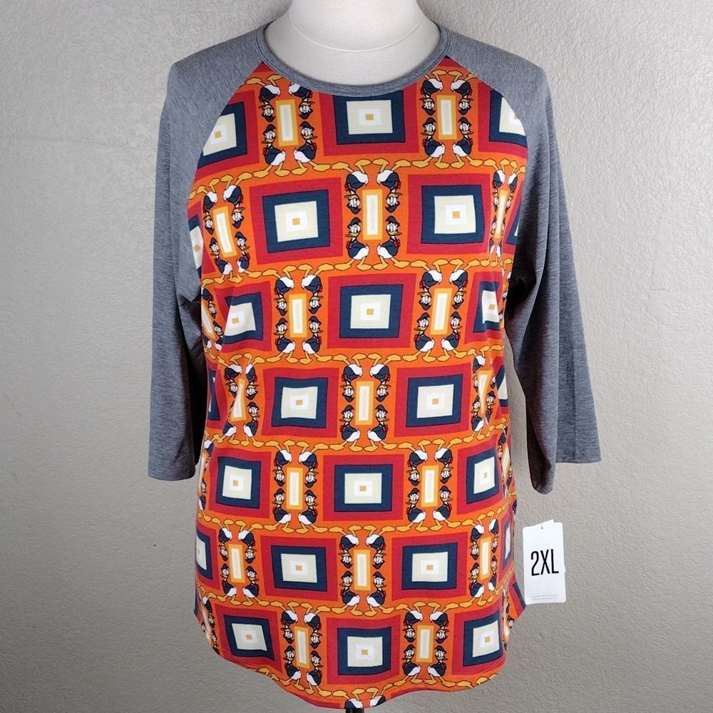LuLaRoe Disney Donald Duck Mid Sleeve Top
